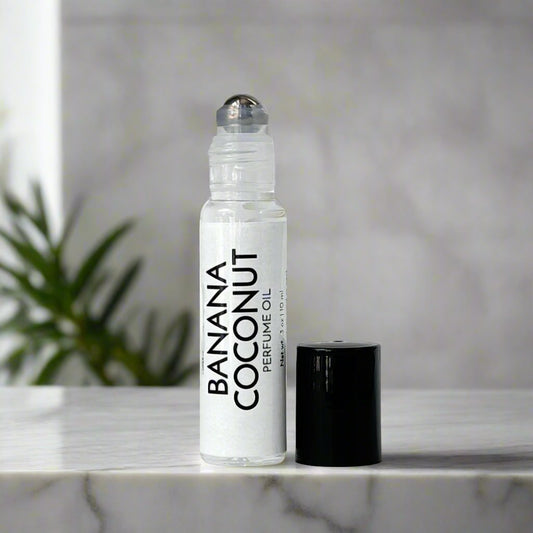 Perfume roller metal roller, black top, in a modern bathroom, marble, luxury, spa, plants, commercial advertising photography