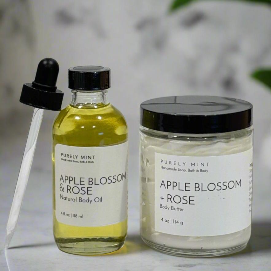 4 oz Body Oil & Body Butter in a modern bathroom, marble, luxury, spa, plants, commercial advertising photography