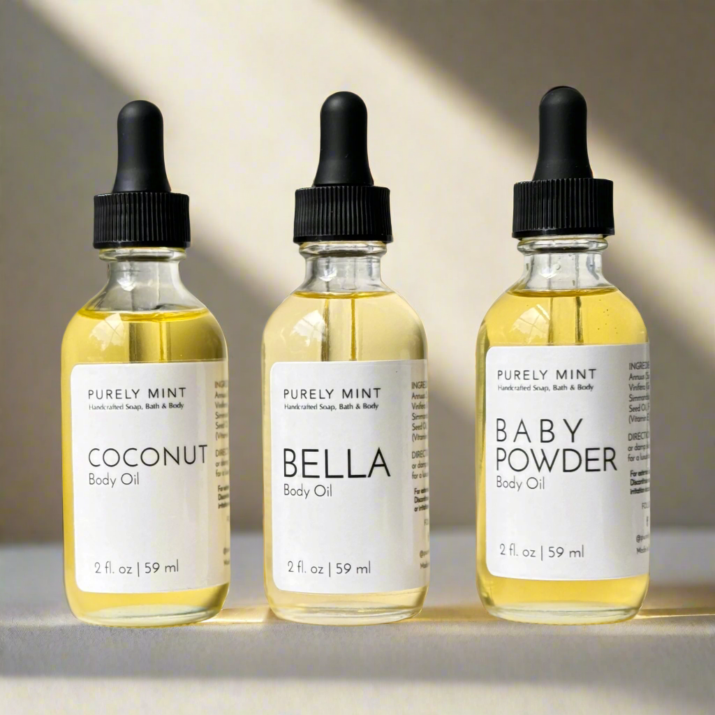 3 small body oils in glass bottles with black dropper tops, white labels,  advertising style shot, soft sun shadow, empty penthouse, scandinavian minimalism, neutral warm, detailed.